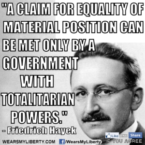 F.A. Hayek Equality Government Totalitarian Power