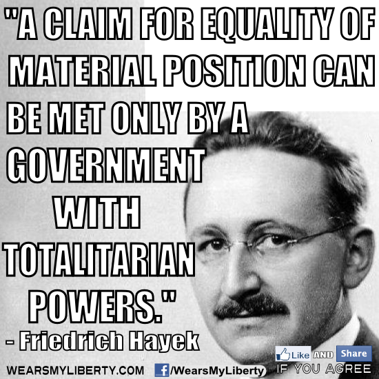F.A. Hayek Equality Government Totalitarian Power